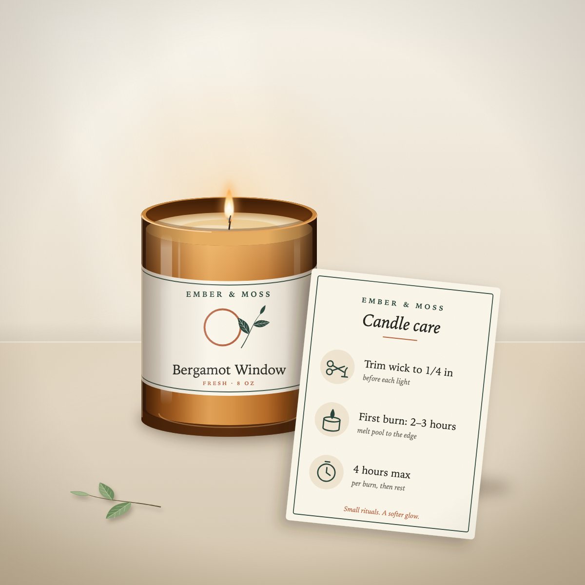 Candle Care Card (illustration)